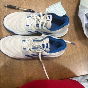 adidas White and Blue Athletic Shoes